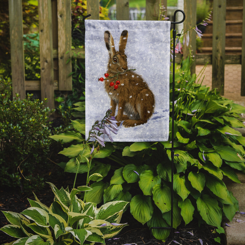 Rabbit Hare & Rosehips Flag Garden Size ASA2147GF.