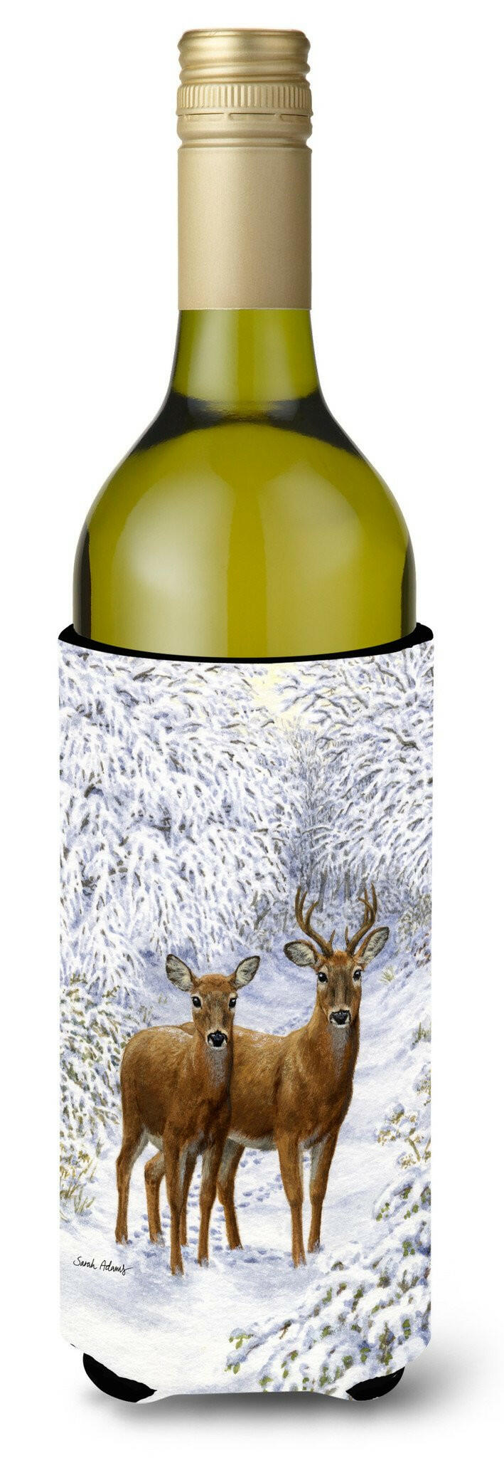 Two Deer Wine Bottle Beverage Insulator Hugger ASA2148LITERK by Caroline&#39;s Treasures
