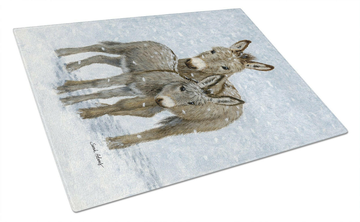 Donkeys Glass Cutting Board Large ASA2149LCB by Caroline&#39;s Treasures