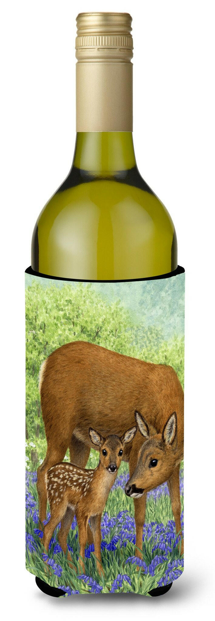 Deer & Fawn Wine Bottle Beverage Insulator Hugger ASA2151LITERK by Caroline's Treasures
