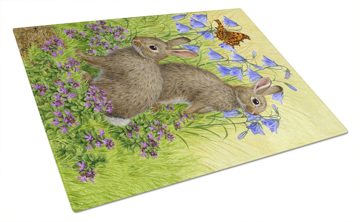 Rabbits  Glass Cutting Board Large ASA2152LCB by Caroline&#39;s Treasures