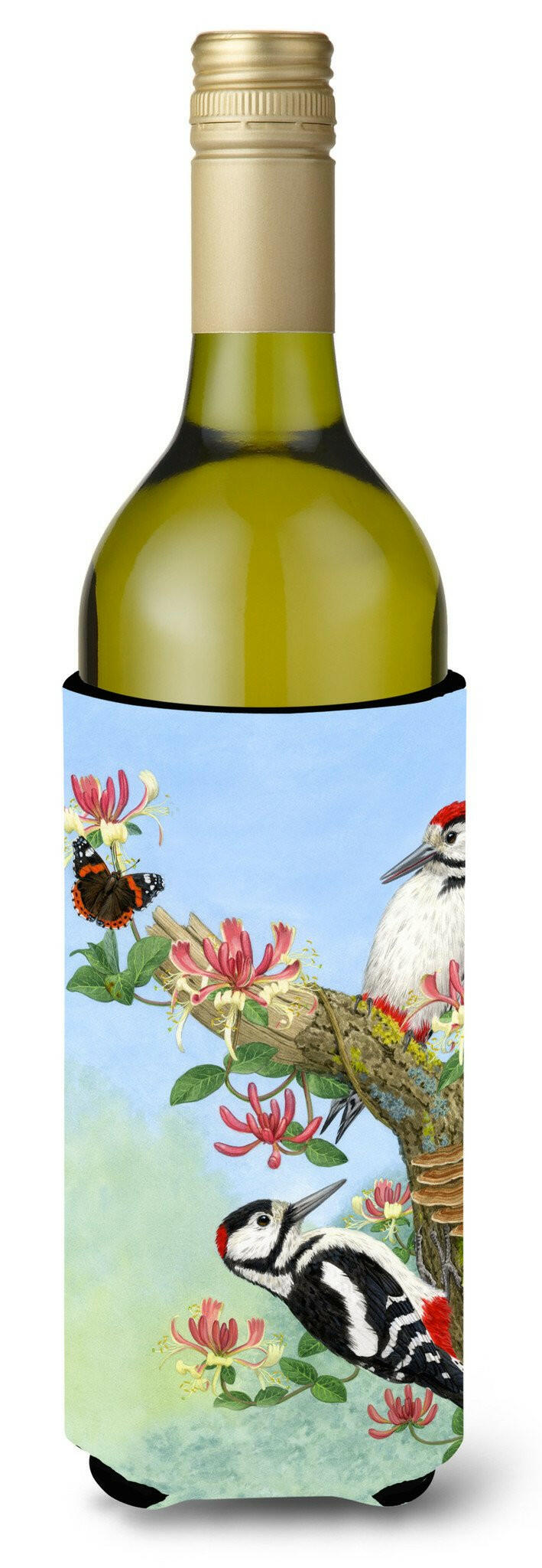 Woodpeckers Wine Bottle Beverage Insulator Hugger ASA2153LITERK by Caroline&#39;s Treasures