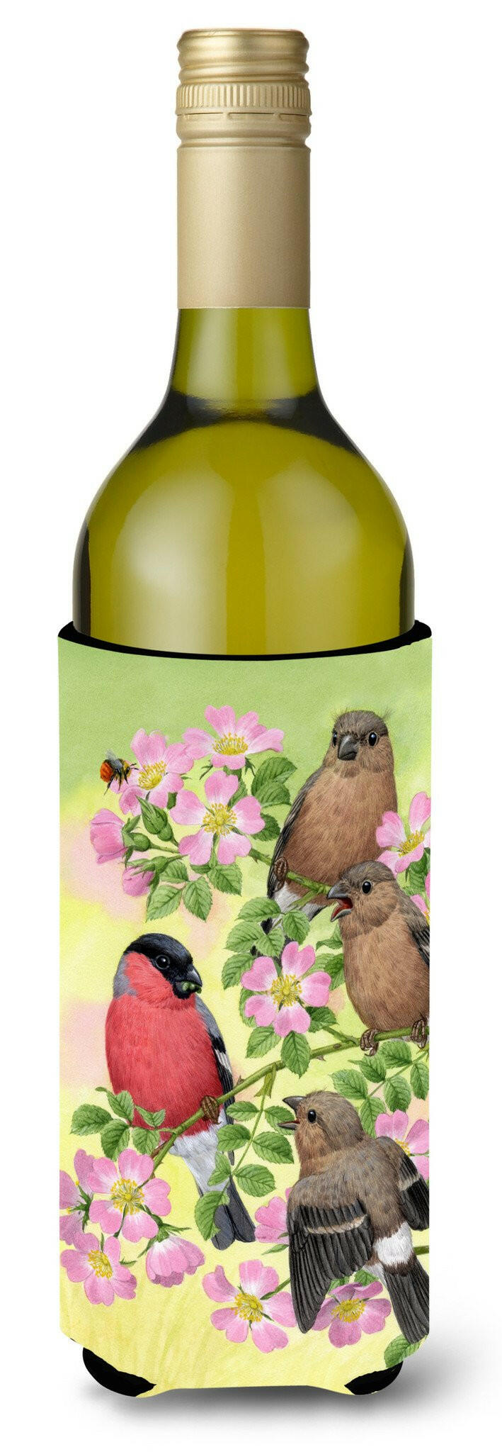 Eurasian Bullfinches Wine Bottle Beverage Insulator Hugger ASA2154LITERK by Caroline&#39;s Treasures