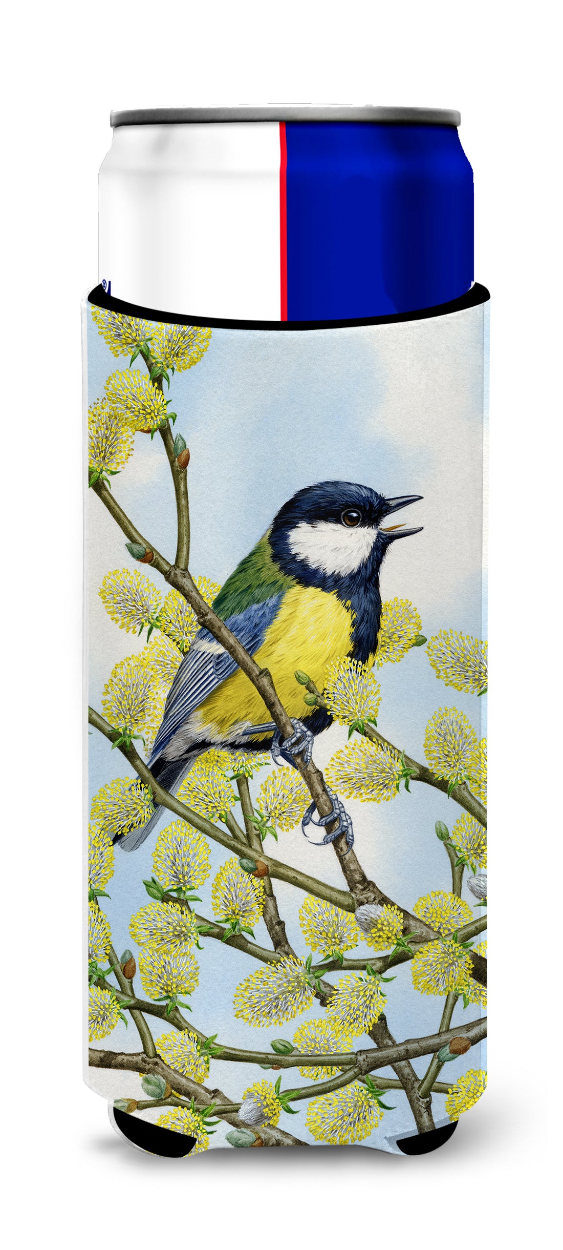 Eurasian Blue Tit on a branch Ultra Beverage Insulators for slim cans ASA2156MUK  the-store.com.