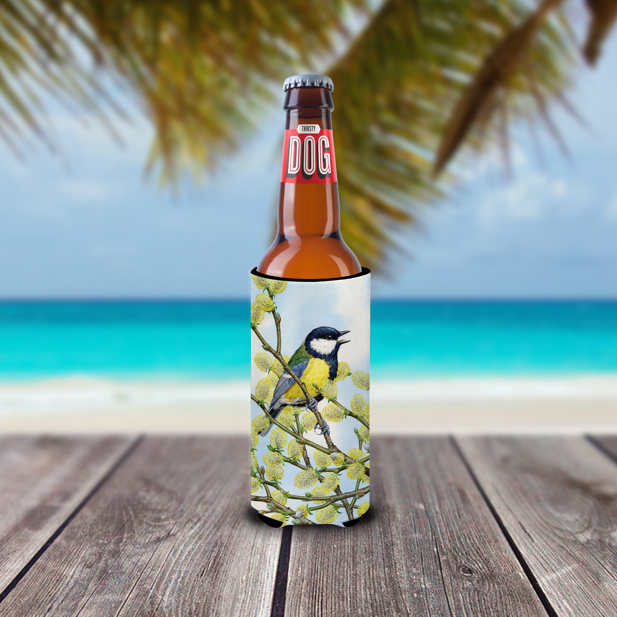 Eurasian Blue Tit on a branch Ultra Beverage Insulators for slim cans ASA2156MUK