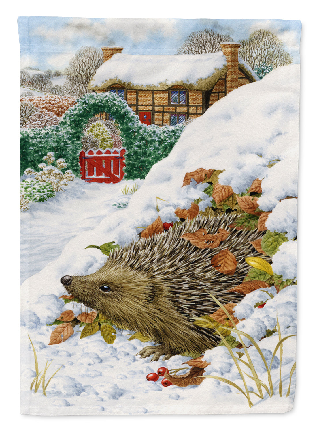 Hedgehog Holiday Flag Canvas House Size ASA2158CHF