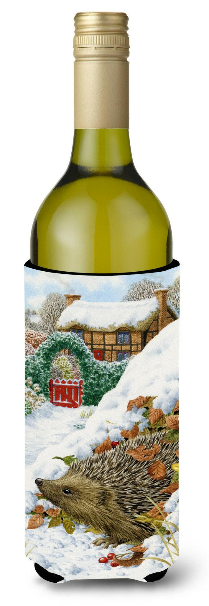 Hedgehog Holiday Wine Bottle Beverage Insulator Hugger ASA2158LITERK by Caroline's Treasures