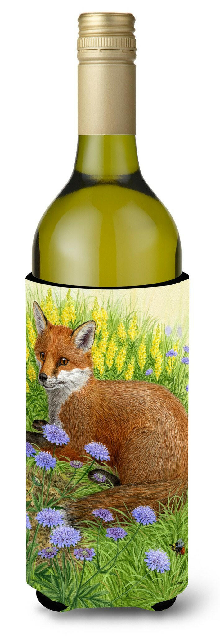 Springtime Fox Wine Bottle Beverage Insulator Hugger ASA2160LITERK by Caroline&#39;s Treasures
