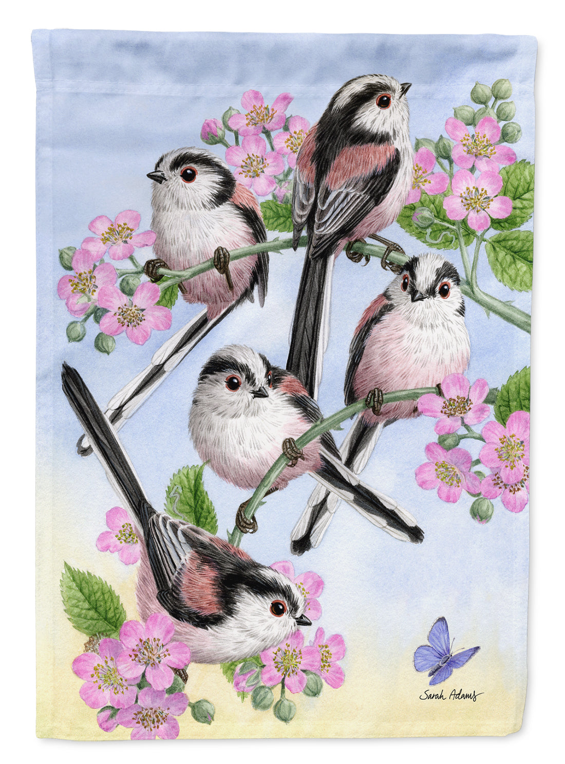 Party of 5 Long Tailed Tits Flag Garden Size ASA2163GF