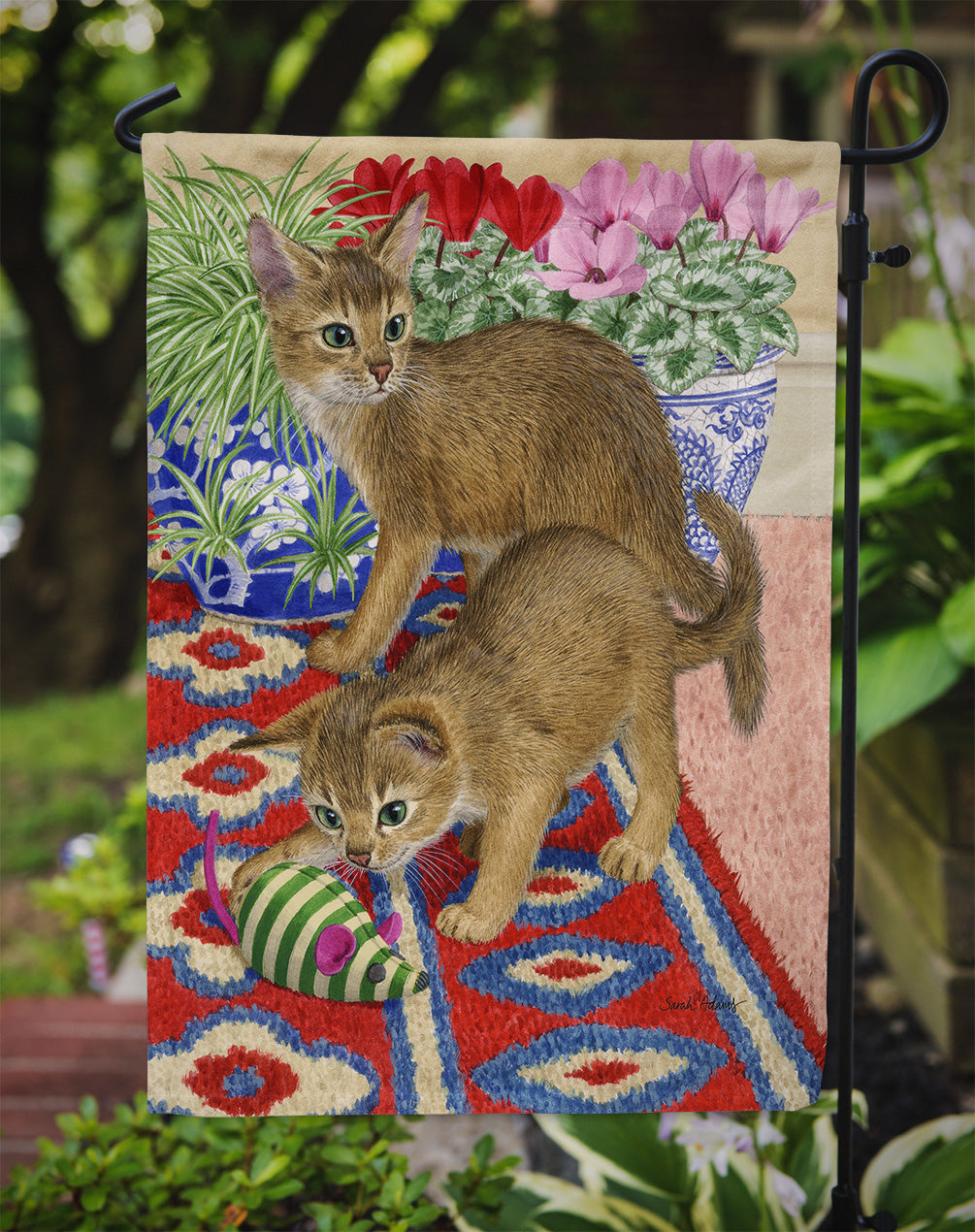 Abyssinian Kitten Flag Garden Size ASA2164GF.