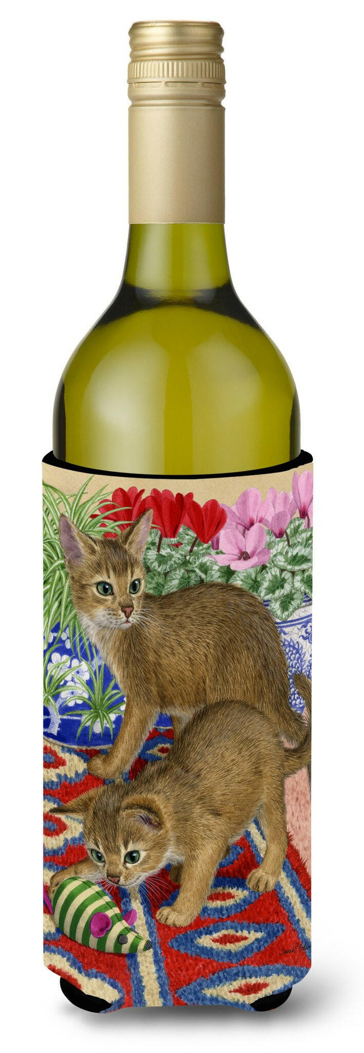Abyssinian Kitten Wine Bottle Beverage Insulator Hugger ASA2164LITERK by Caroline&#39;s Treasures
