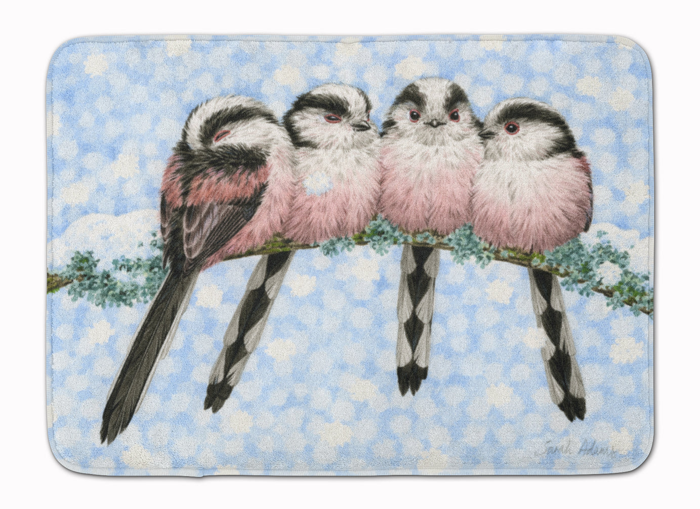 Roosting Long Tailed Tits Machine Washable Memory Foam Mat ASA2169RUG - the-store.com
