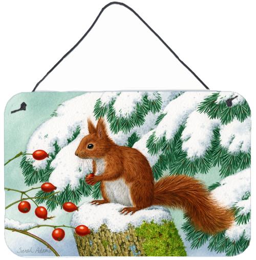 Winter Red Squirrel Wall or Door Hanging Prints by Caroline&#39;s Treasures