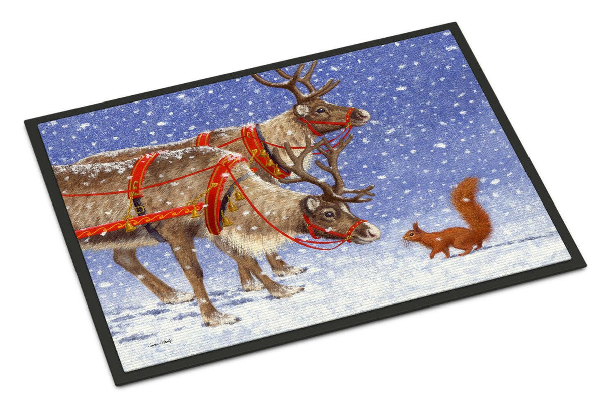 Reindeer &amp; Squirrel Indoor or Outdoor Mat 18x27 ASA2173MAT - the-store.com