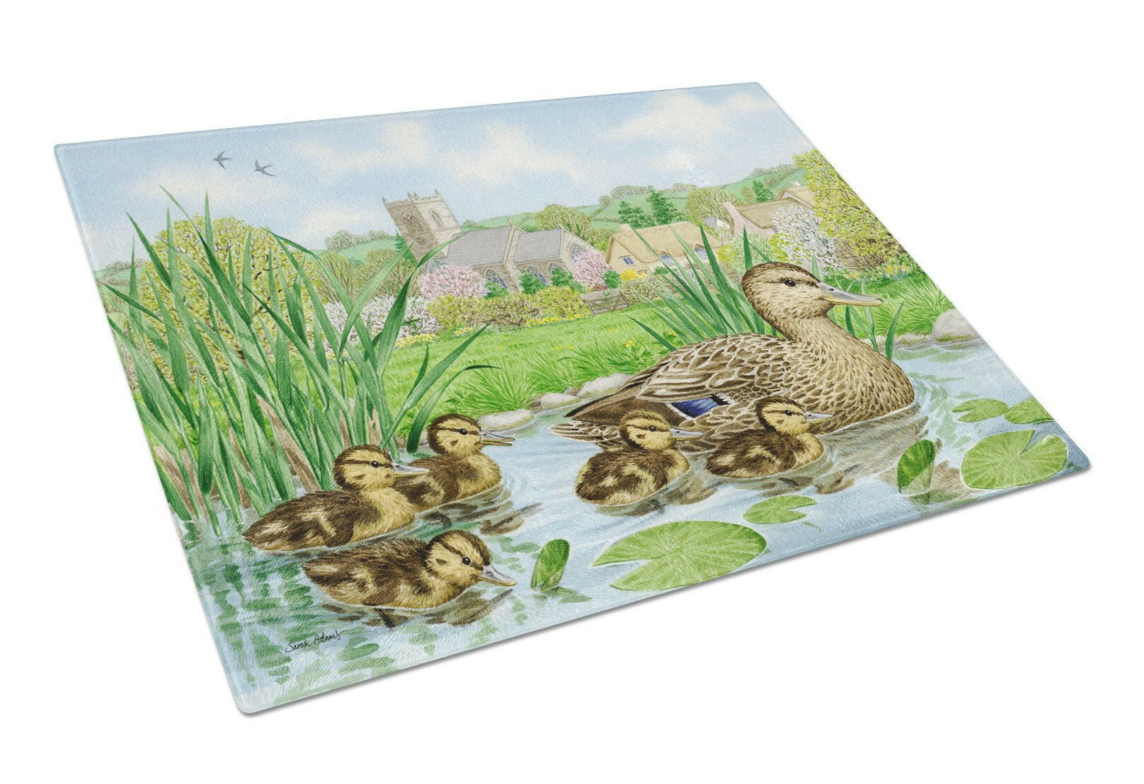 Caroline's Treasures Mallard Duck Glass Cutting Boards – Durable, Decorative Kitchen Art Large ASA2178LCB