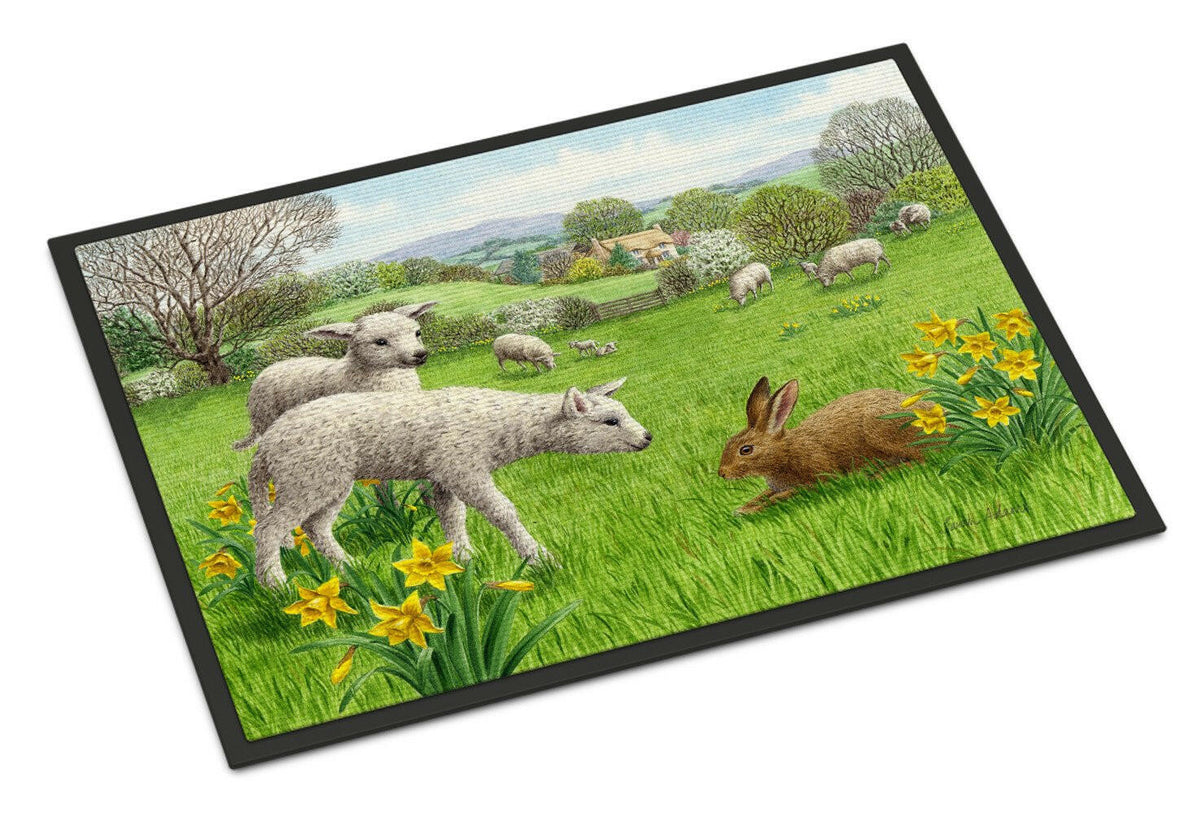 Lambs, Sheep and Rabbit Hare Indoor or Outdoor Mat 24x36 ASA2179JMAT - the-store.com