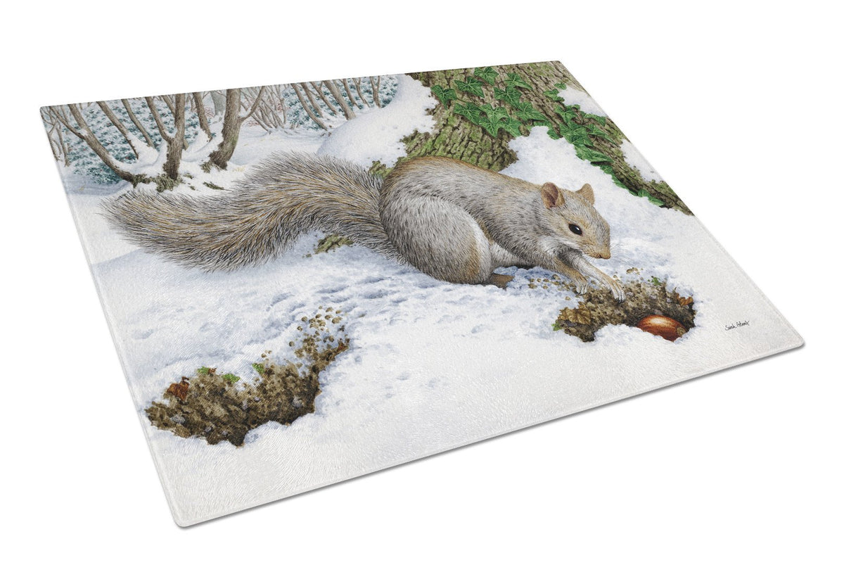 Grey Squirrel Glass Cutting Board Large ASA2180LCB by Caroline&#39;s Treasures