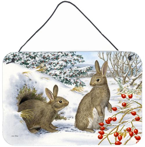 Winter Rabbits Wall or Door Hanging Prints ASA2181DS812 by Caroline&#39;s Treasures