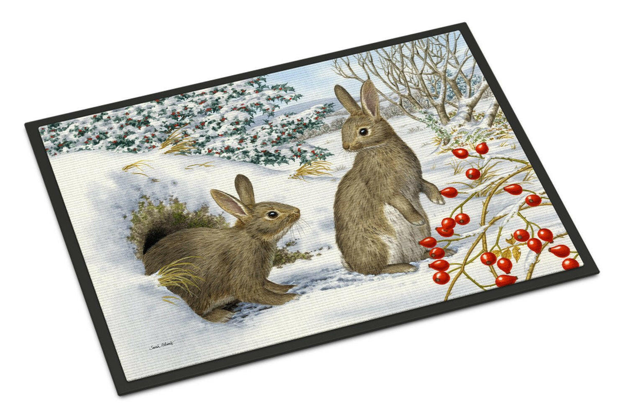 Winter Rabbits Indoor or Outdoor Mat 18x27 ASA2181MAT - the-store.com