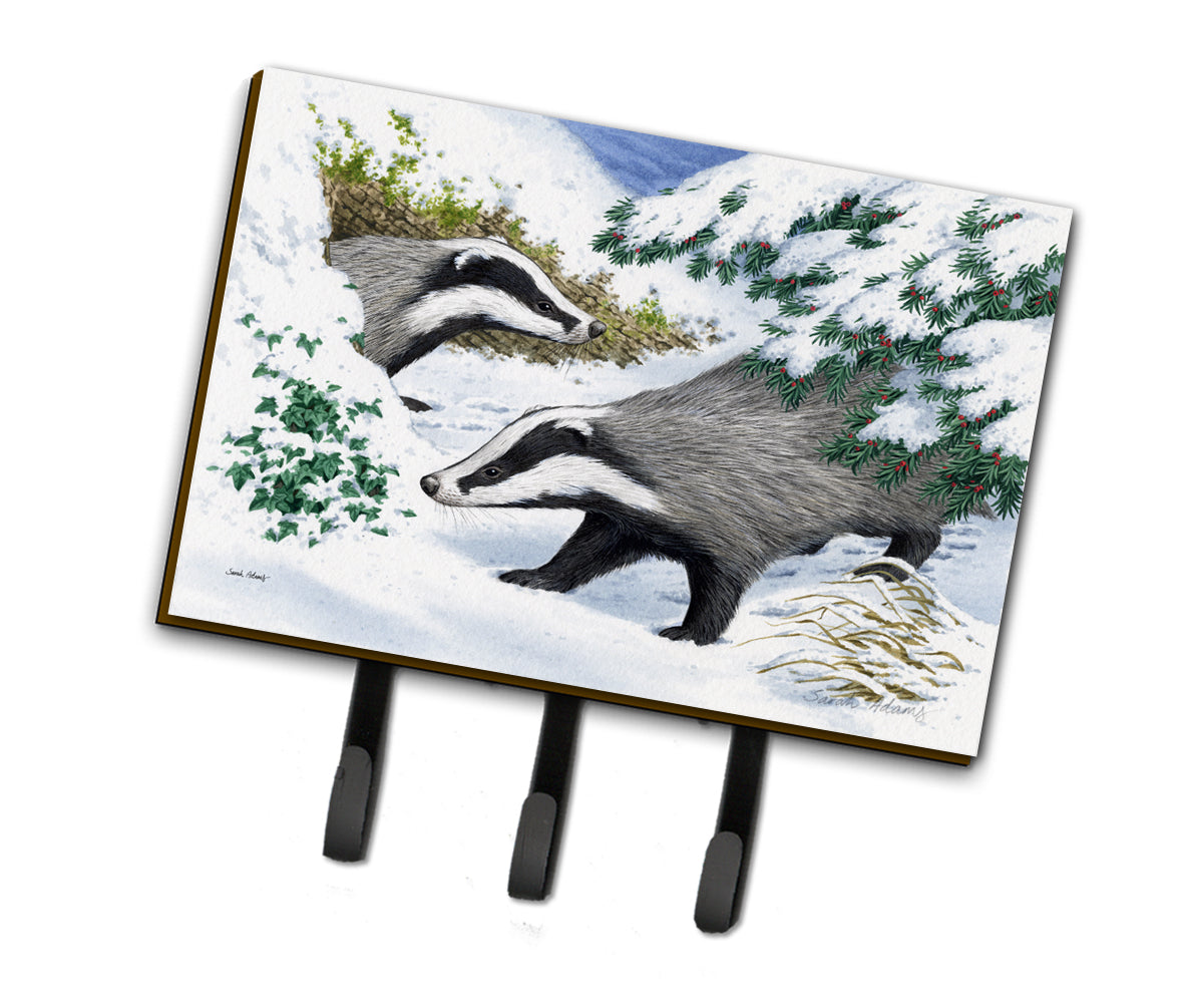 Badgers in the snow Leash or Key Holder ASA2182TH68