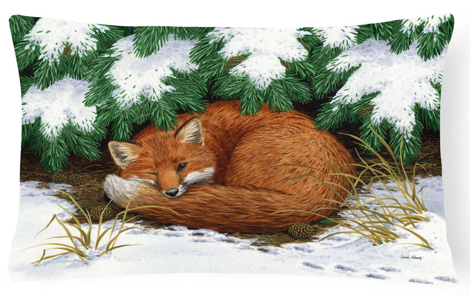 Naptime Fox Fabric Decorative Pillow ASA2185PW1216 by Caroline's Treasures
