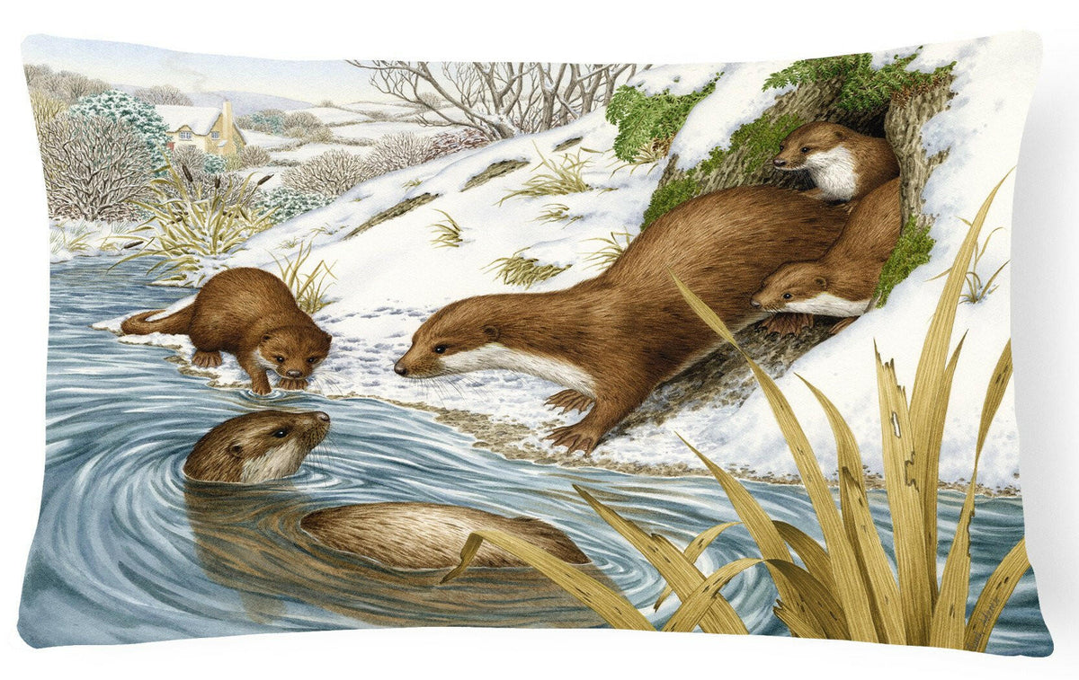 Playtime Otters Fabric Decorative Pillow ASA2186PW1216 by Caroline&#39;s Treasures