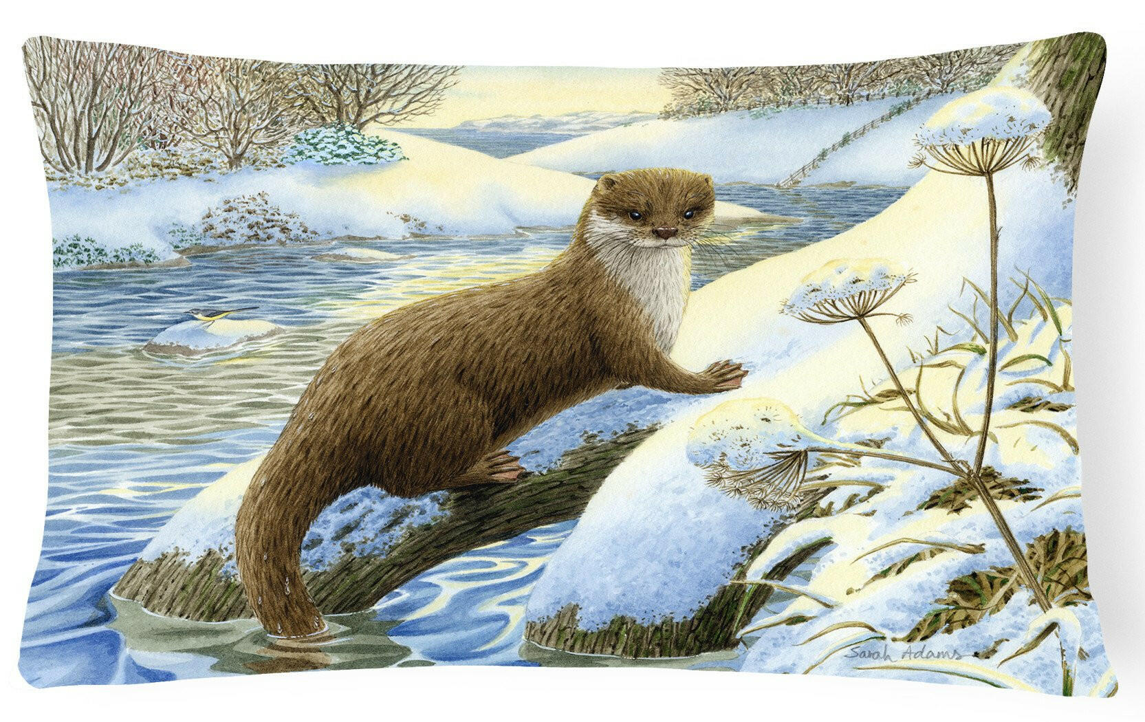 Winter Otter Fabric Decorative Pillow ASA2187PW1216 by Caroline's Treasures