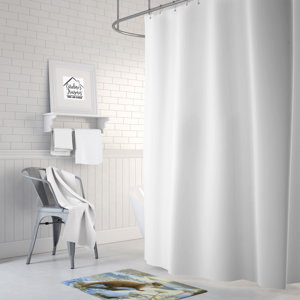 Caroline's Treasures Winter Otter Machine Washable Memory Foam Mat ASA2187RUG