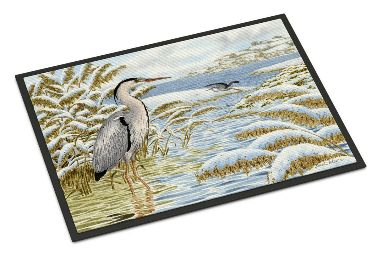 Blue Heron by the Water Indoor or Outdoor Mat 18x27 ASA2191MAT - the-store.com