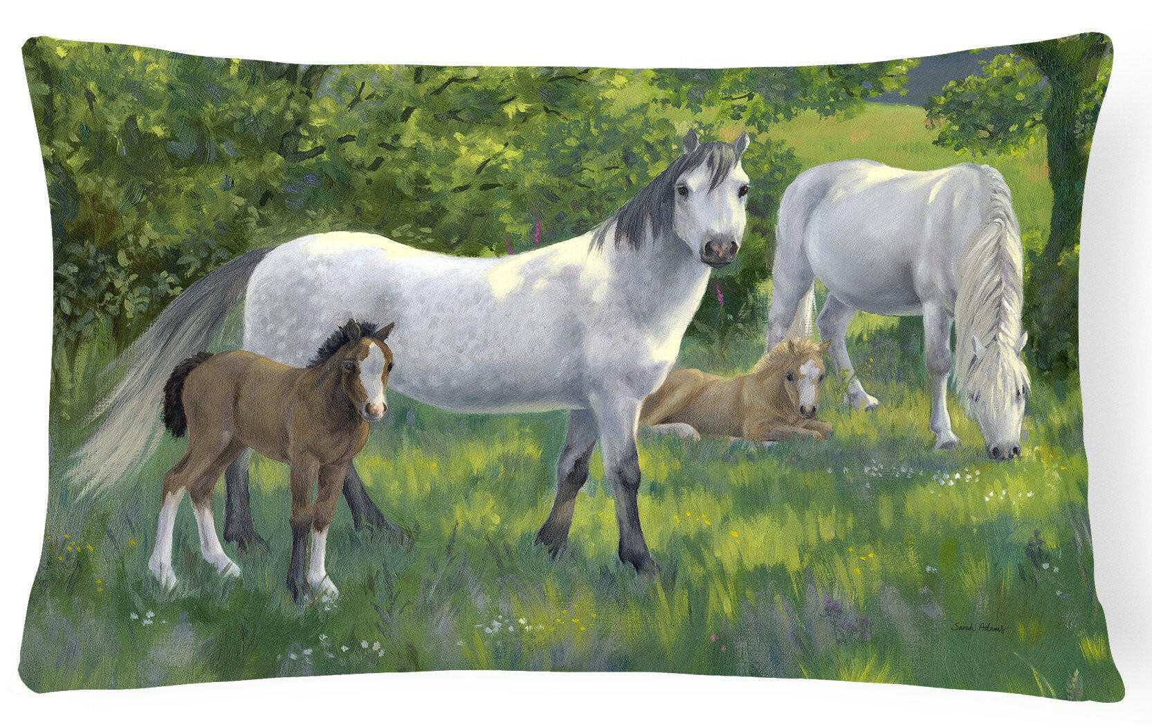 Group of Horses Fabric Decorative Pillow ASA2195PW1216 by Caroline's Treasures
