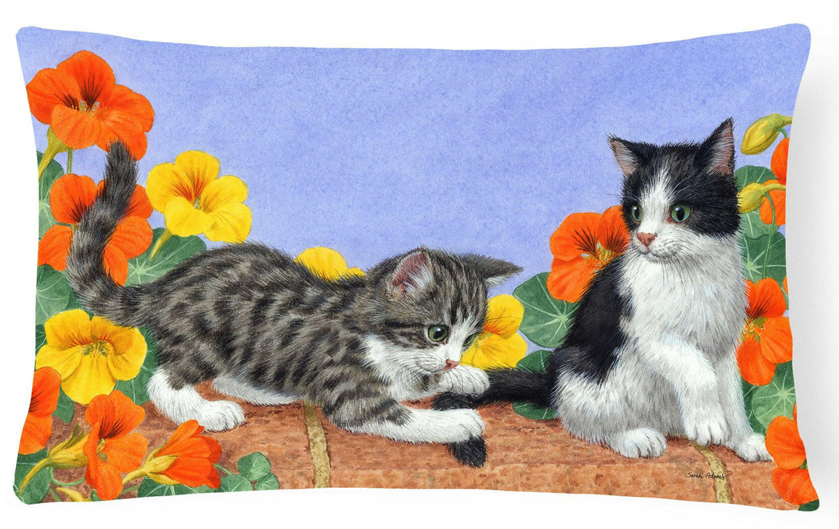 Kittens on Wall Fabric Decorative Pillow ASA2201PW1216 by Caroline&#39;s Treasures