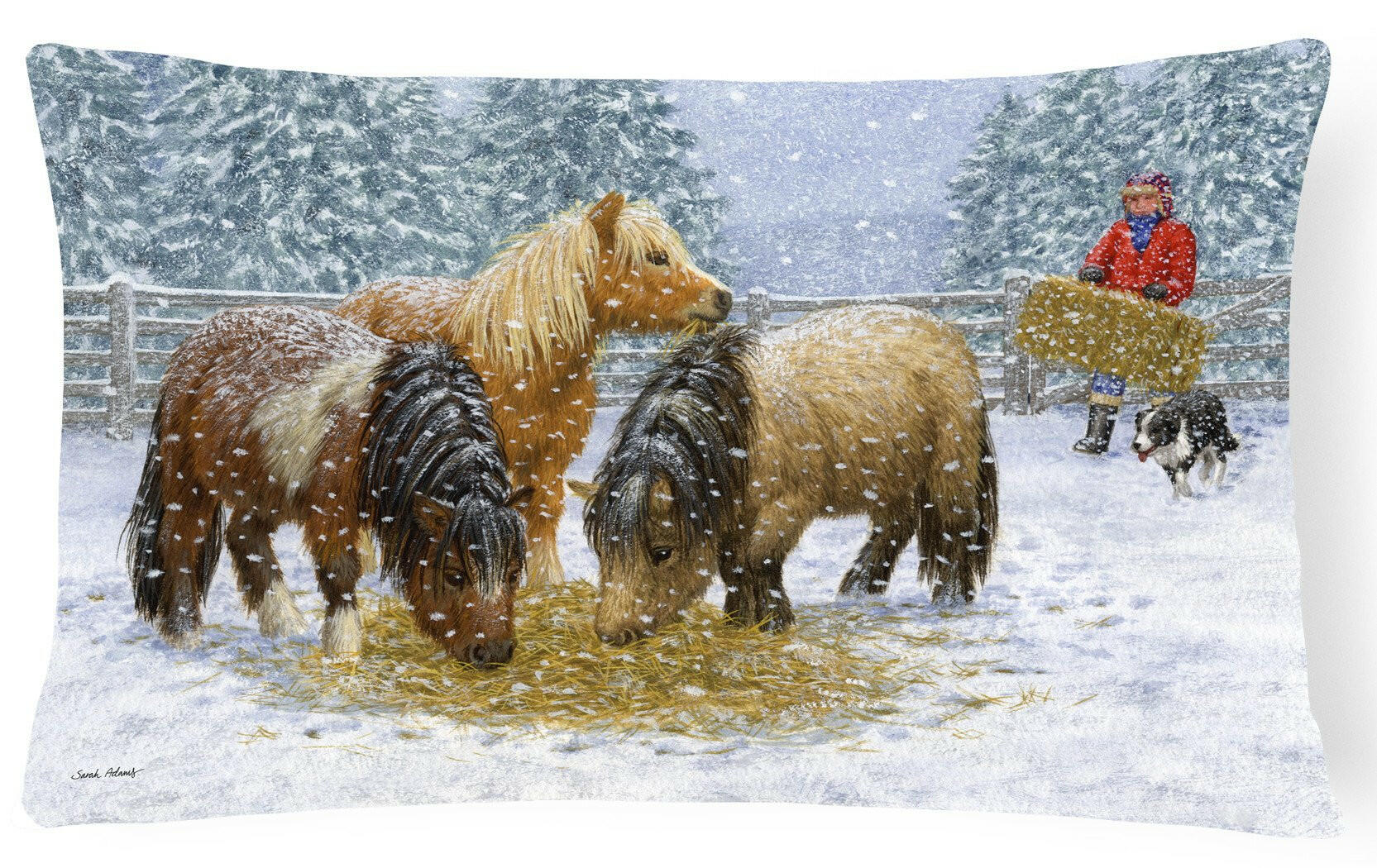 Shetland Ponies Fabric Decorative Pillow ASA2206PW1216 by Caroline's Treasures