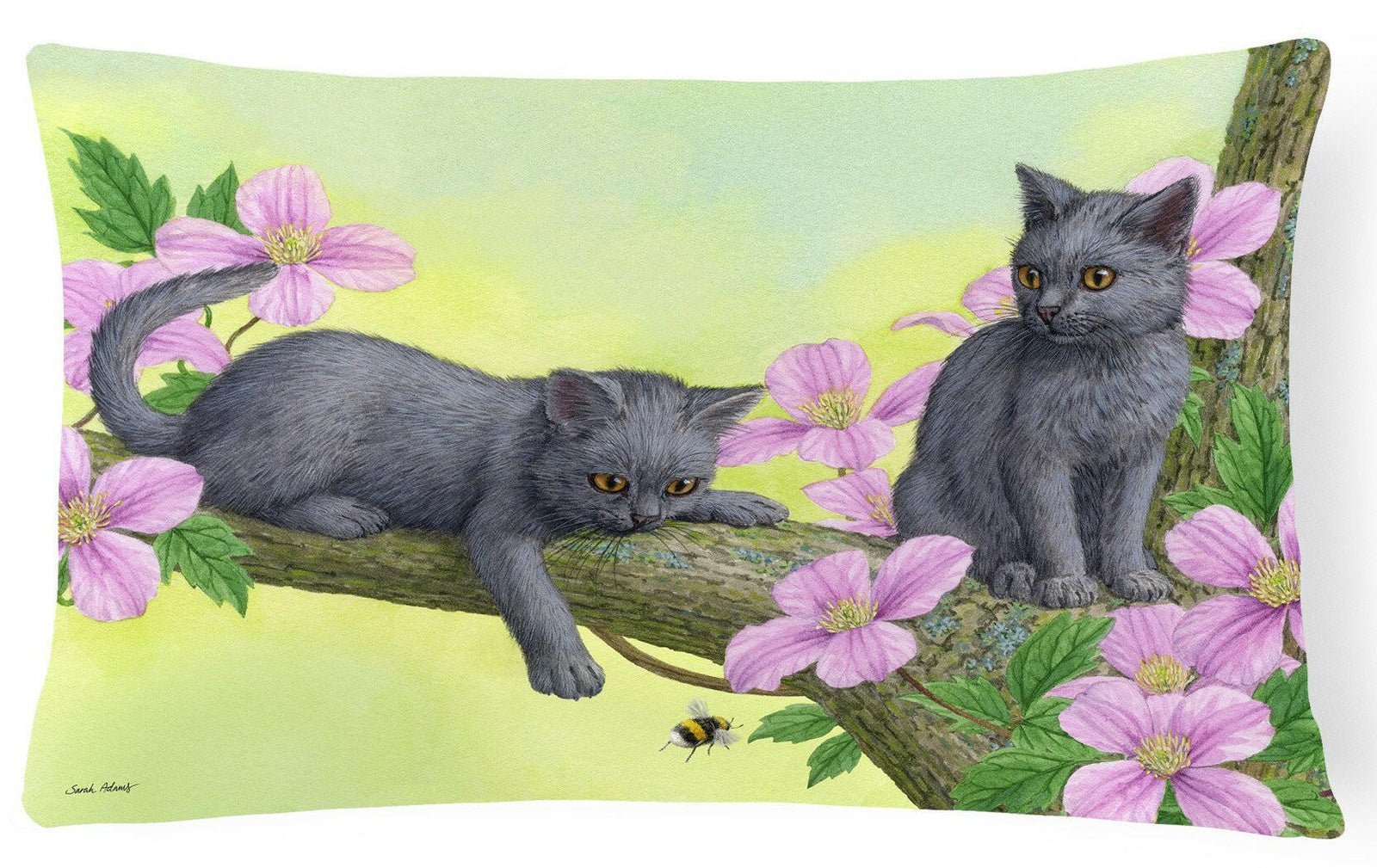 Chartruex Kittens Fabric Decorative Pillow ASA2211PW1216 by Caroline's Treasures
