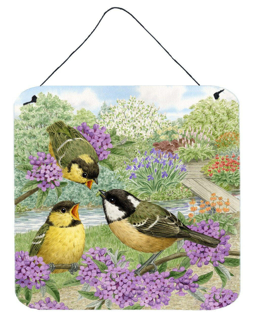 Coal Tits Feeding Time Wall or Door Hanging Prints ASAD0686DS66 by Caroline's Treasures