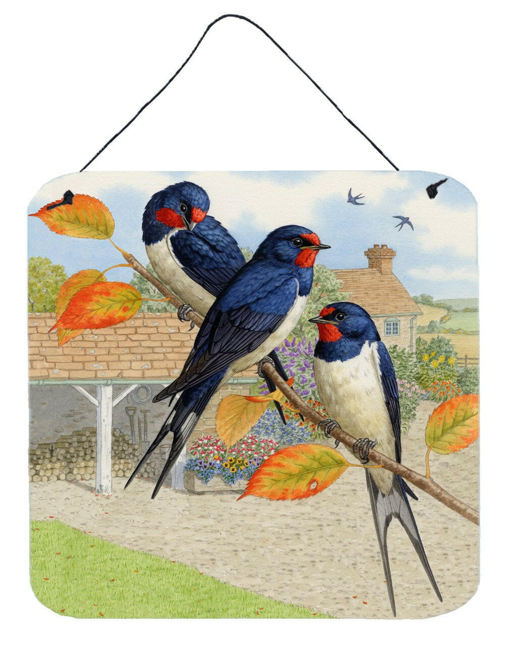 Swallows by Sarah Adams Wall or Door Hanging Prints ASAD0694DS66 by Caroline&#39;s Treasures