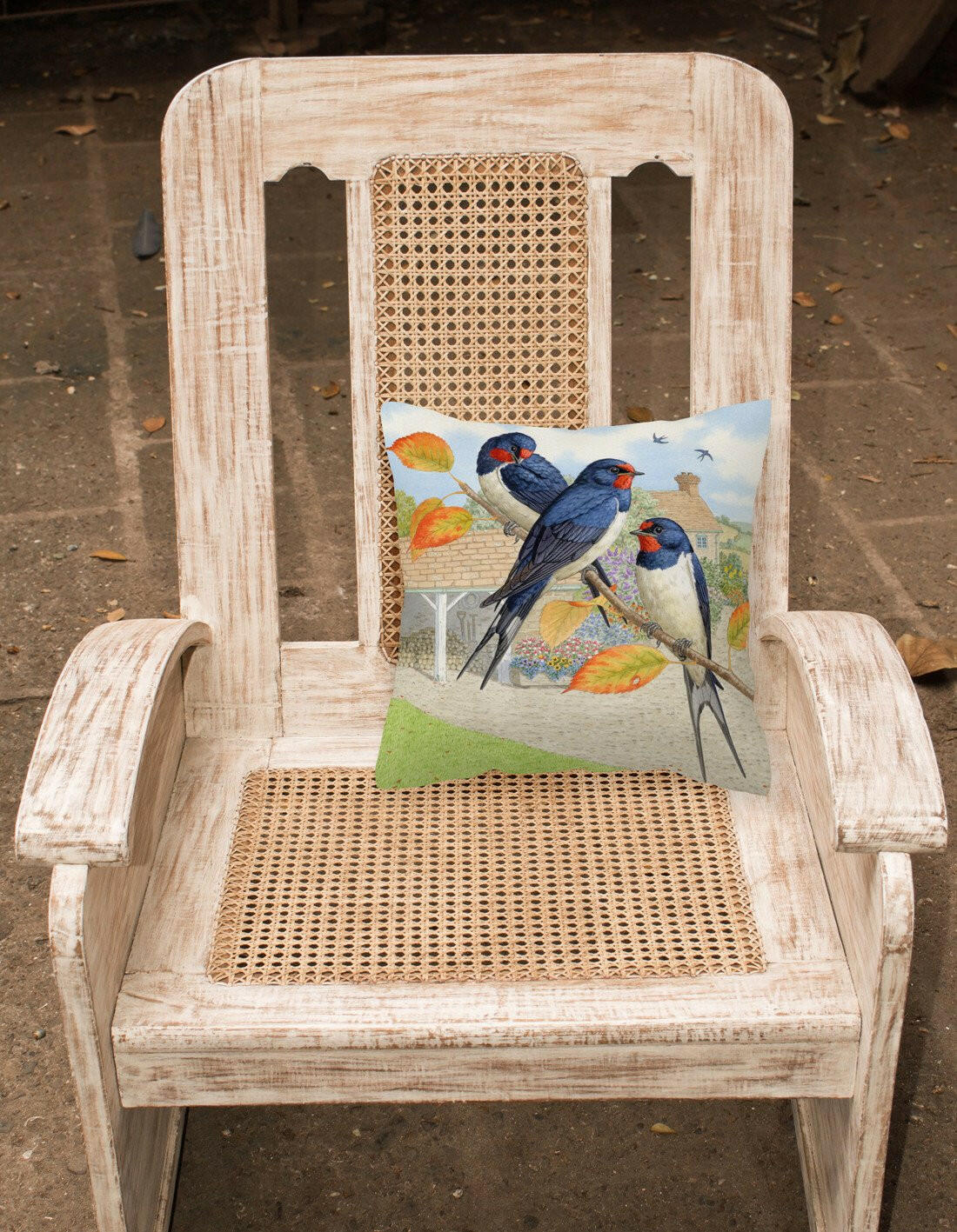 Swallows by Sarah Adams Canvas Decorative Pillow ASAD0694PW1414 - the-store.com
