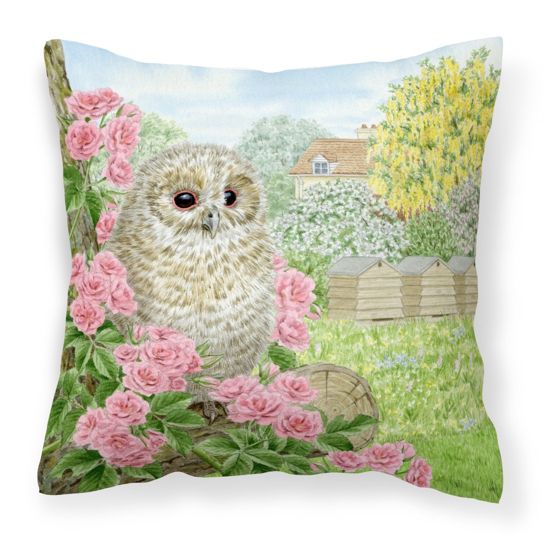 Tawny Owlet by Sarah Adams Canvas Decorative Pillow by Caroline&#39;s Treasures