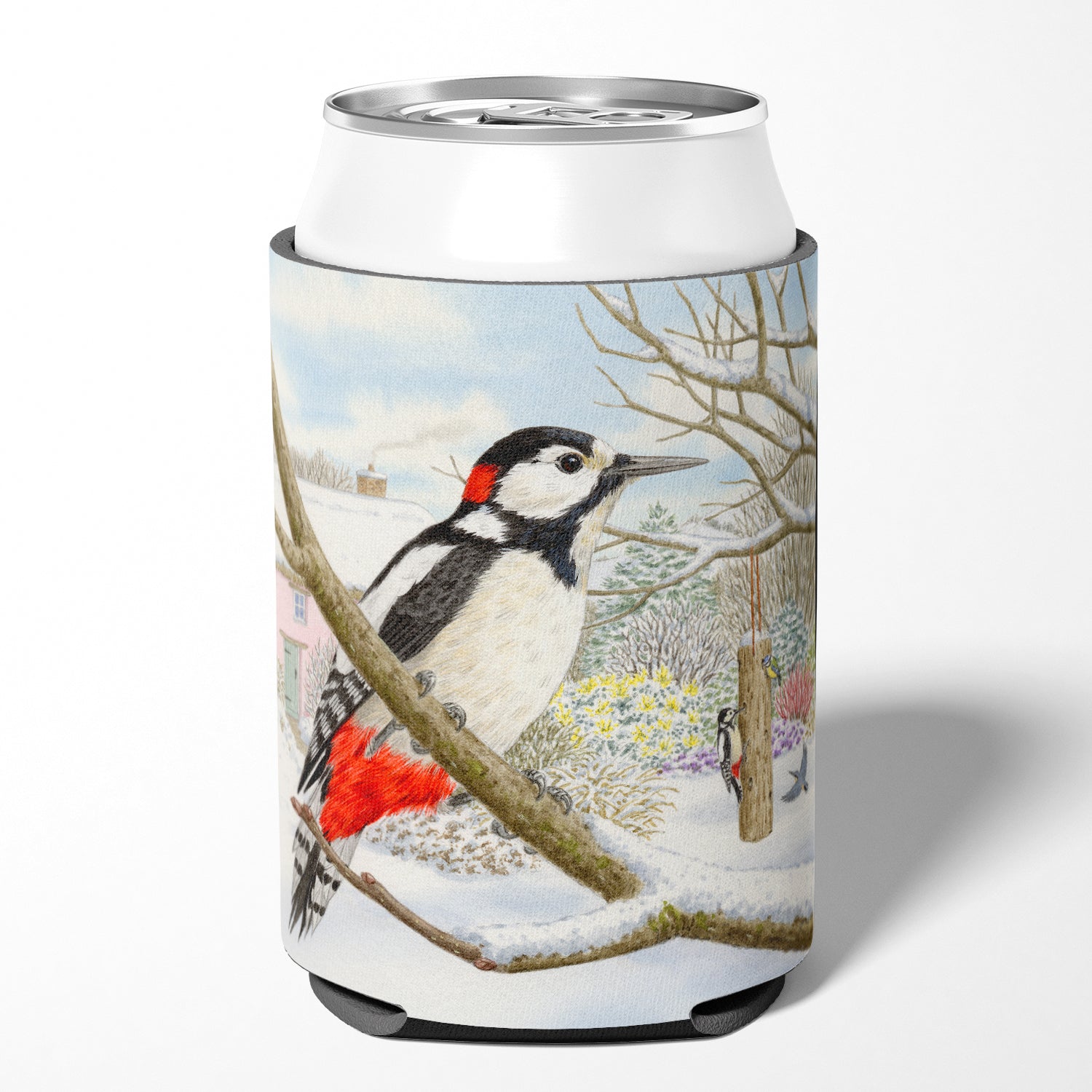 Spotted Woodpecker by Sarah Adams Can or Bottle Hugger ASAD0701CC.