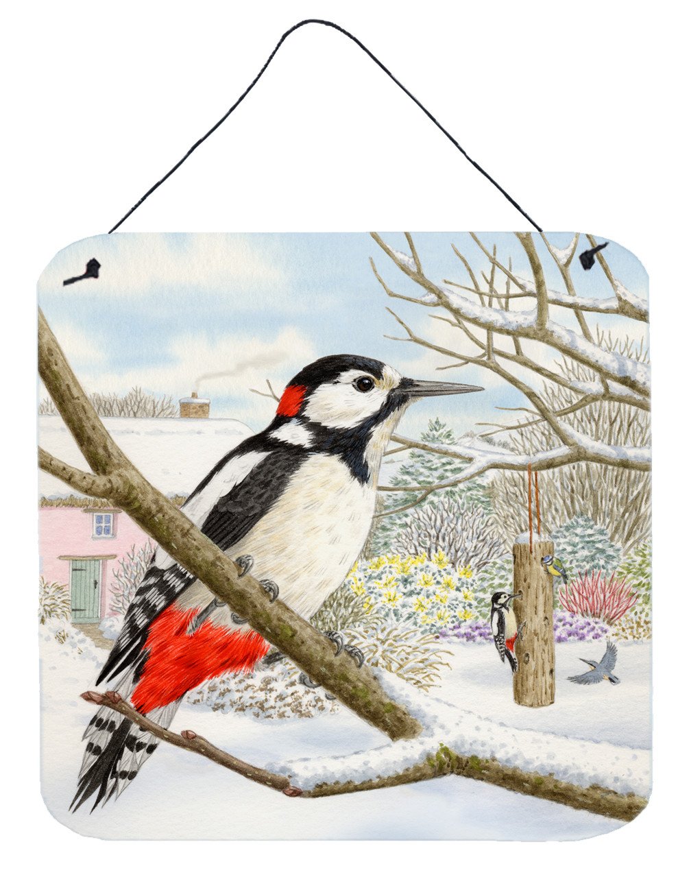 Spotted Woodpecker by Sarah Adams Wall or Door Hanging Prints ASAD0701DS66 by Caroline&#39;s Treasures