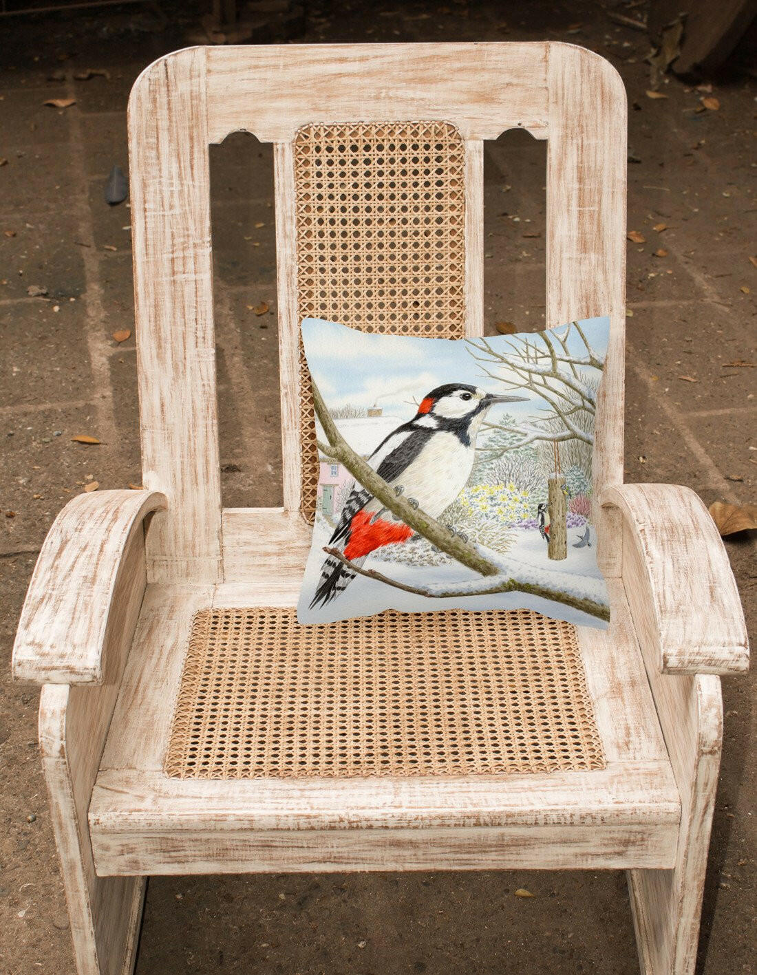 Spotted Woodpecker by Sarah Adams Canvas Decorative Pillow ASAD0701PW1414 - the-store.com
