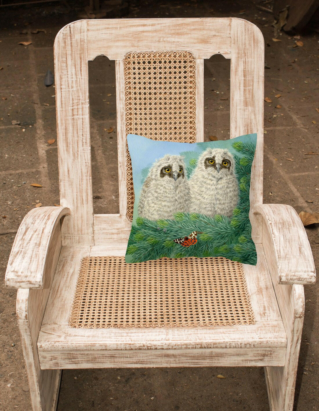 Owlets and Butterfly by Sarah Adams Canvas Decorative Pillow ASAD0724PW1414 - the-store.com