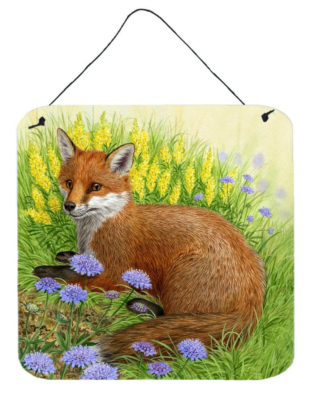Fox in Flowers by Sarah Adams Wall or Door Hanging Prints ASAD0788DS66 by Caroline's Treasures
