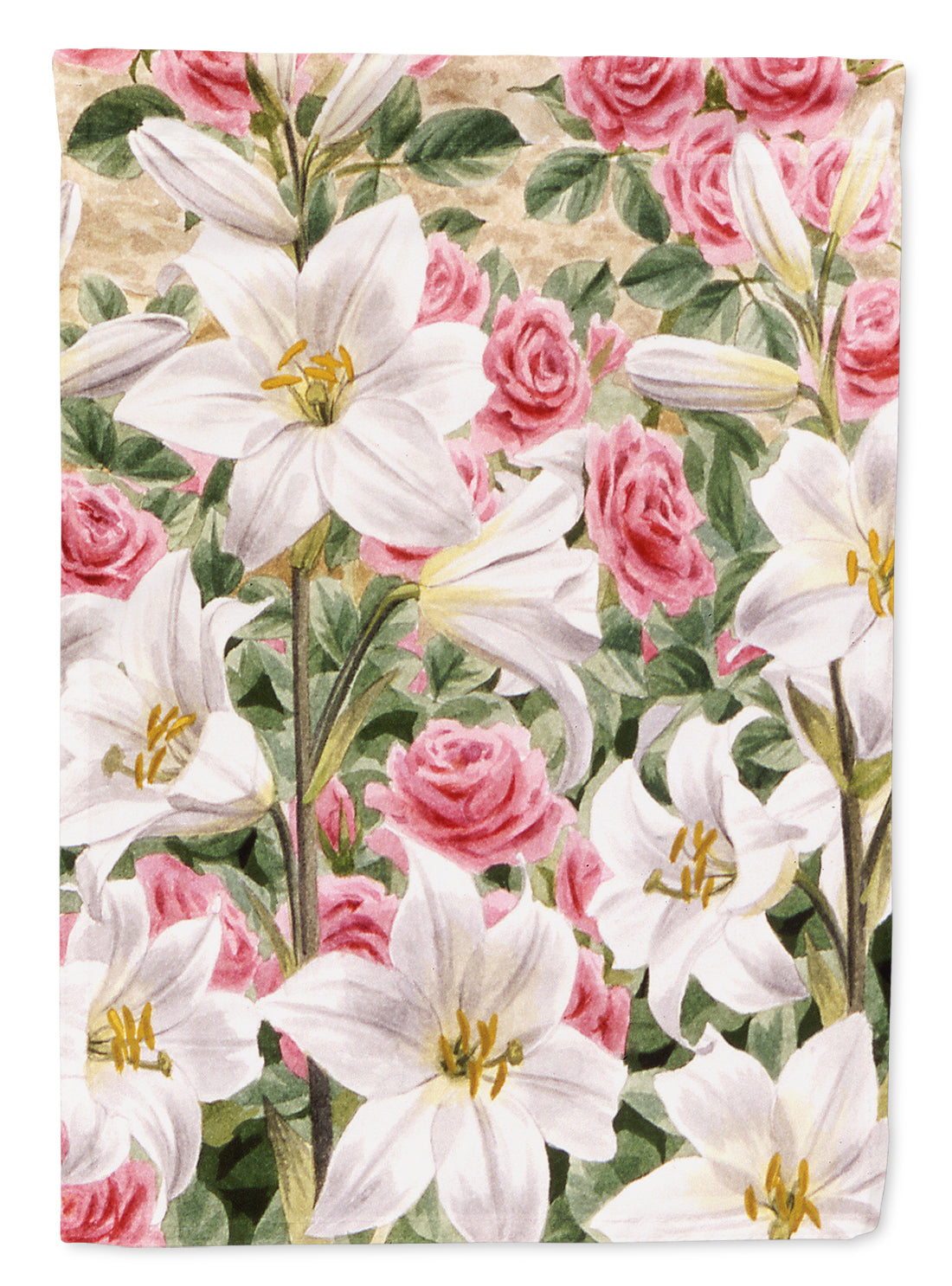 Lilies and Roses by Sarah Adams Flag Canvas House Size ASAD115CHF  the-store.com.
