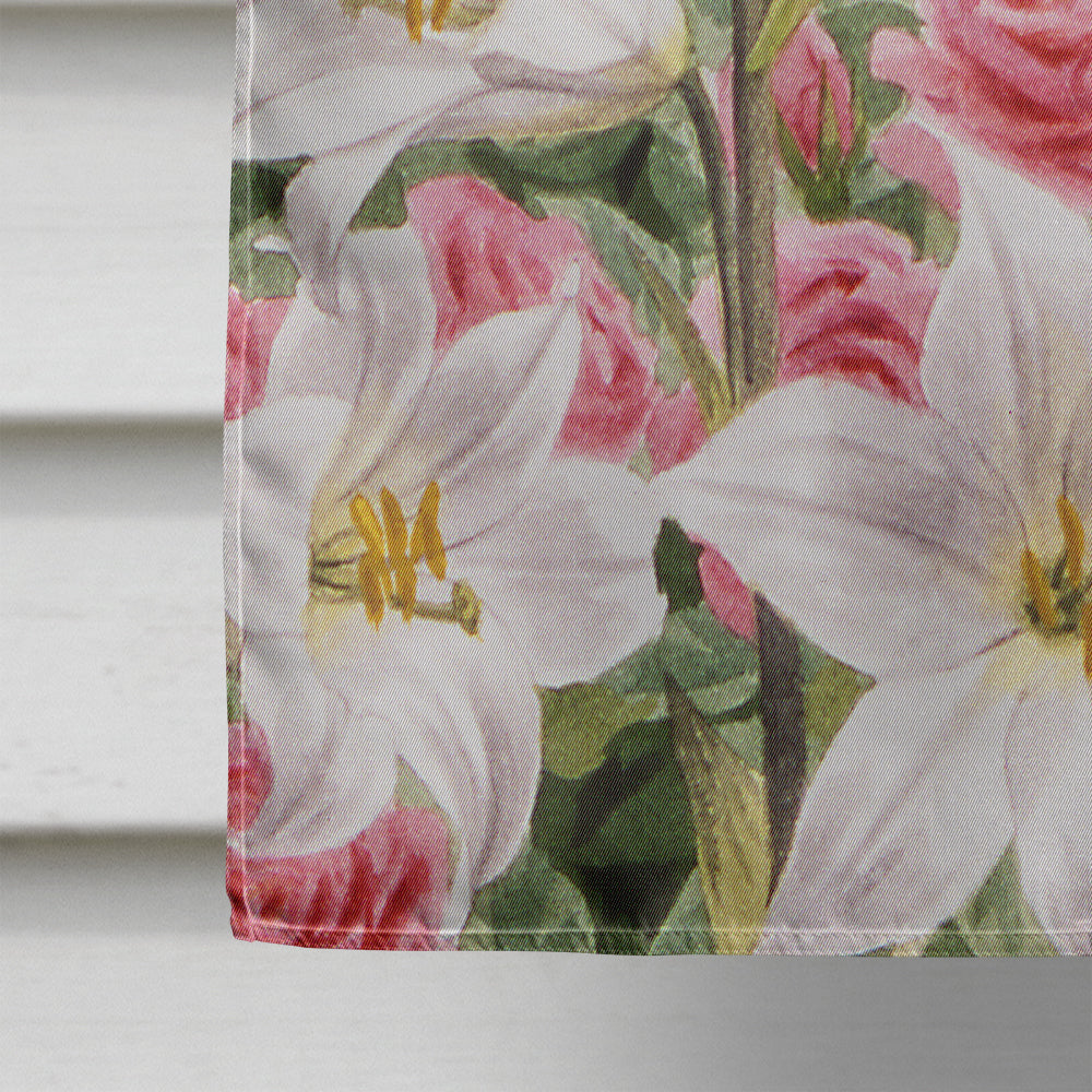 Lilies and Roses by Sarah Adams Flag Canvas House Size ASAD115CHF  the-store.com.