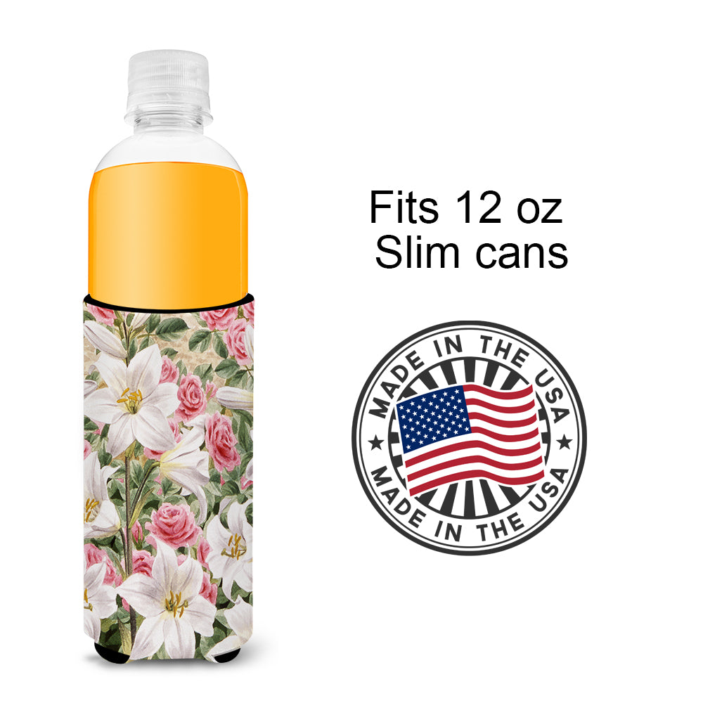 Lilies and Roses by Sarah Adams Ultra Beverage Insulators for slim cans ASAD115MUK