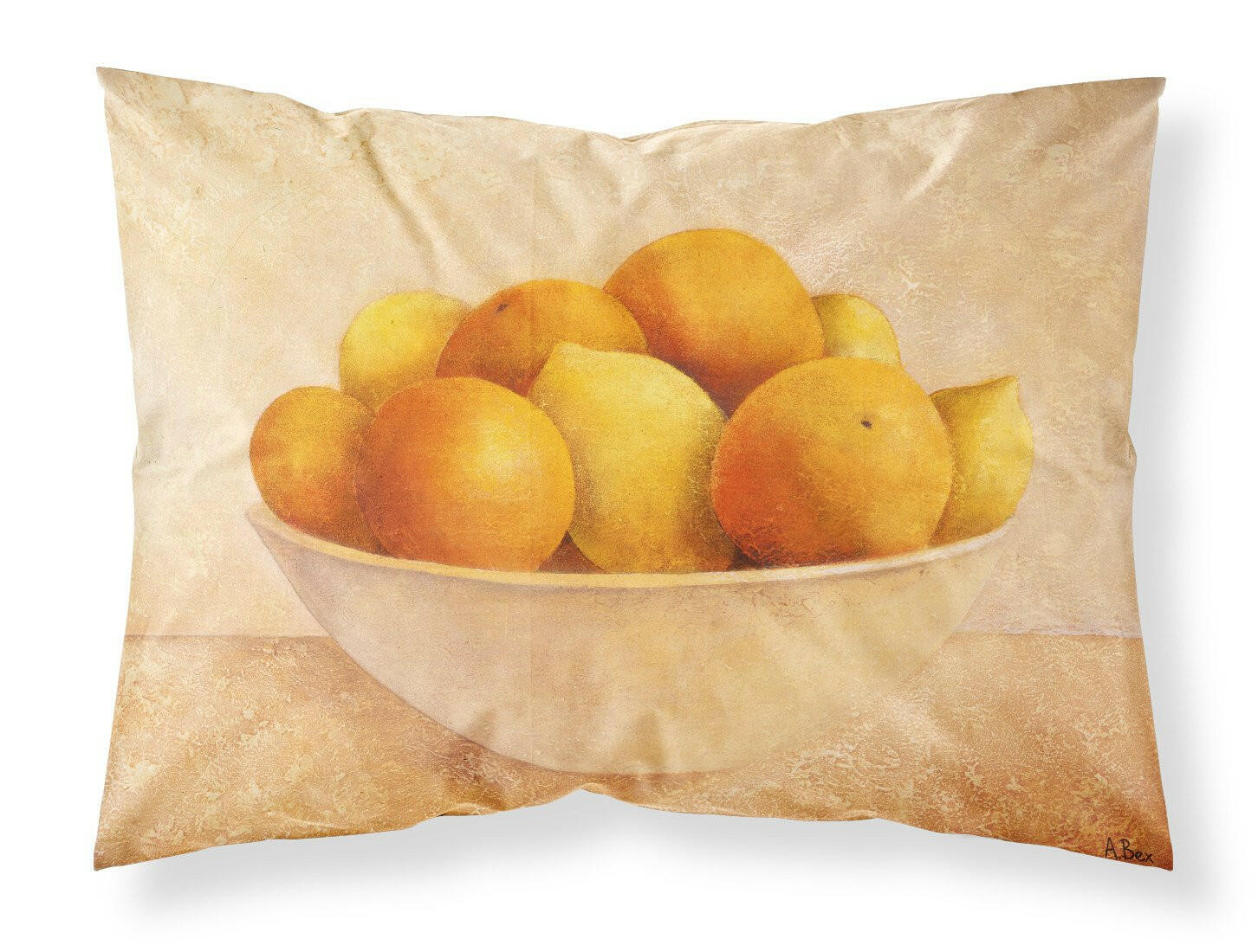 Oranges & Lemons in a Bowl Fabric Standard Pillowcase BABE0085PILLOWCASE by Caroline's Treasures