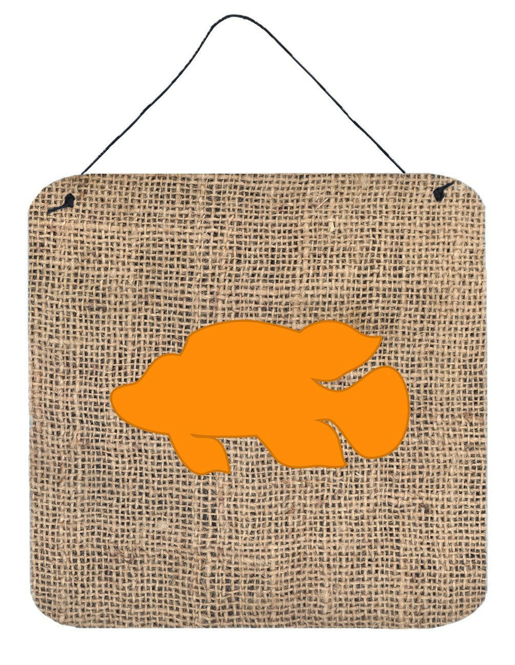 Fish - Tropical Fish Burlap and Orange Wall or Door Hanging Prints BB1013 by Caroline's Treasures