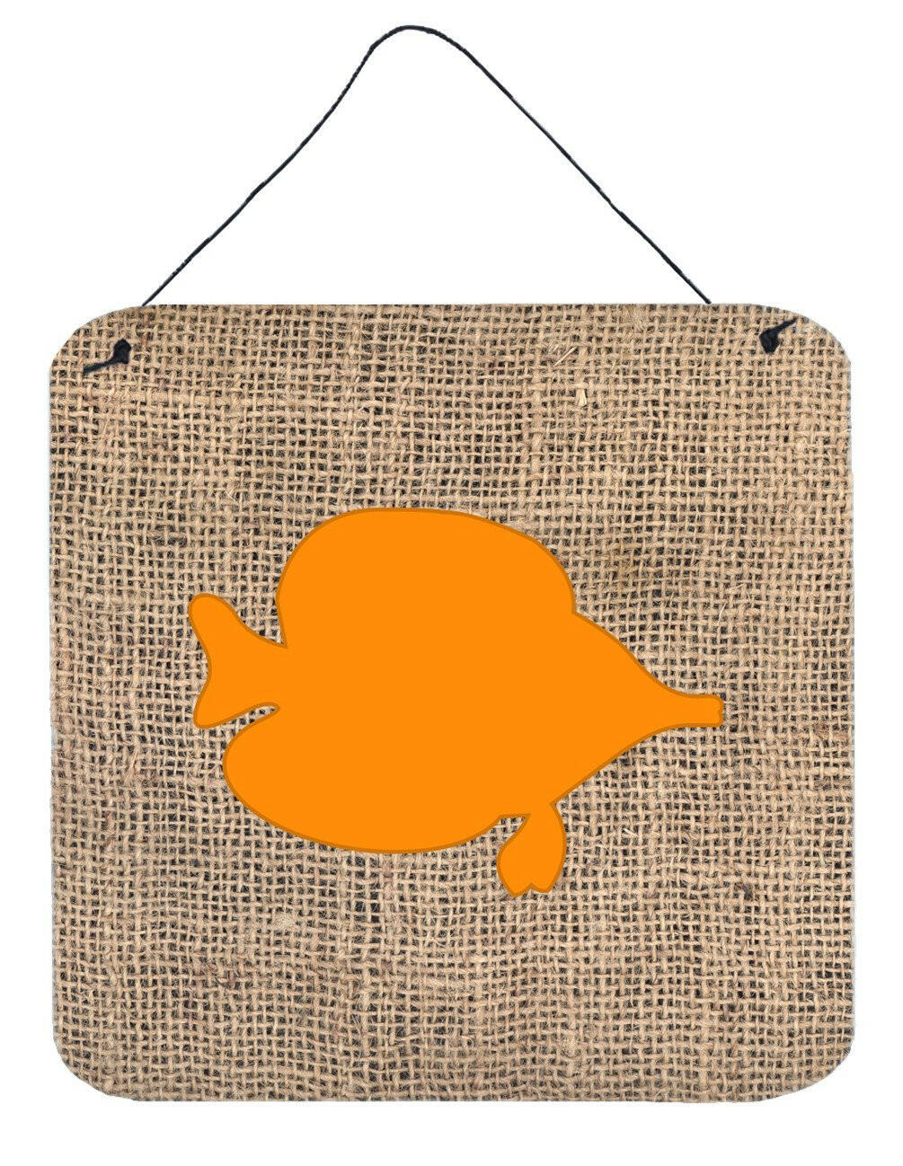 Fish - Tang Fish Burlap and Orange Wall or Door Hanging Prints BB1023 by Caroline&#39;s Treasures