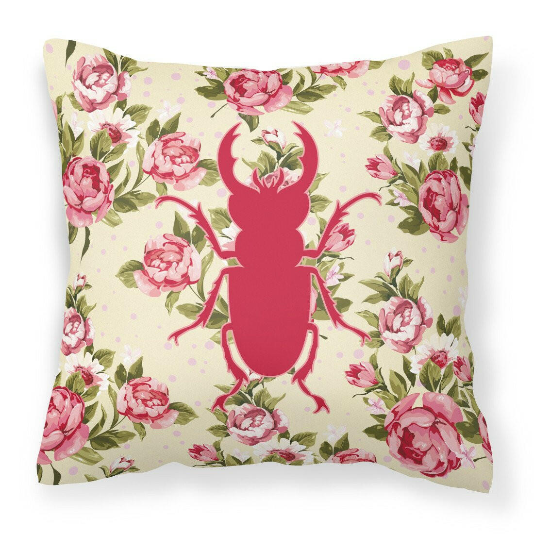 Beetle Shabby Chic Yellow Roses  Fabric Decorative Pillow BB1063-RS-YW-PW1414 - the-store.com