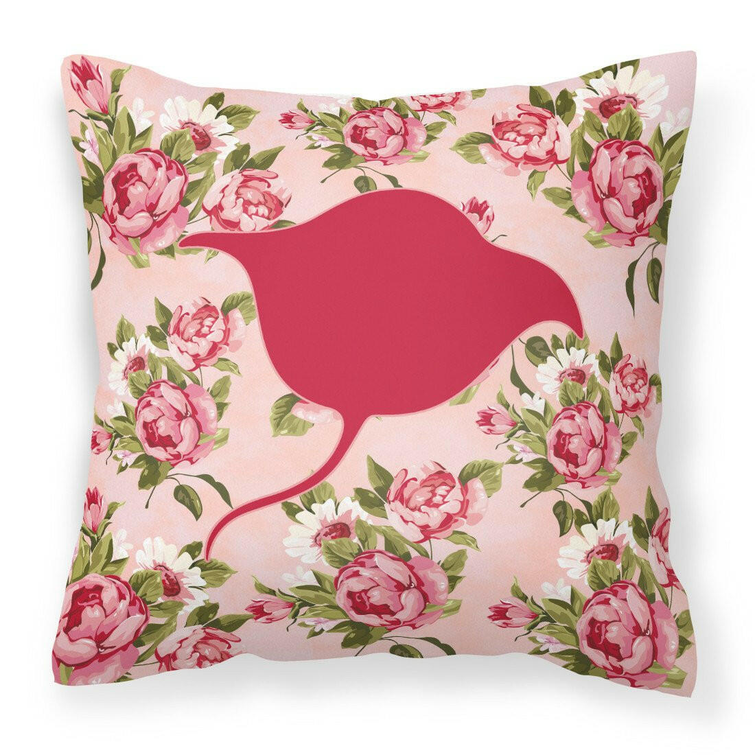 Stingray Shabby Chic Pink Roses  Fabric Decorative Pillow BB1094-RS-PK-PW1414 - the-store.com